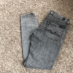 7 for all mankind gray skinny jeans